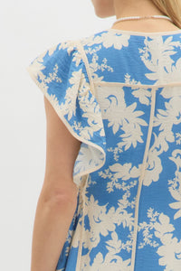 Entro Botanical Blue Dress  - The Attic Boutique