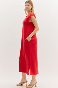 Entro Red Knit Dress  - The Attic Boutique