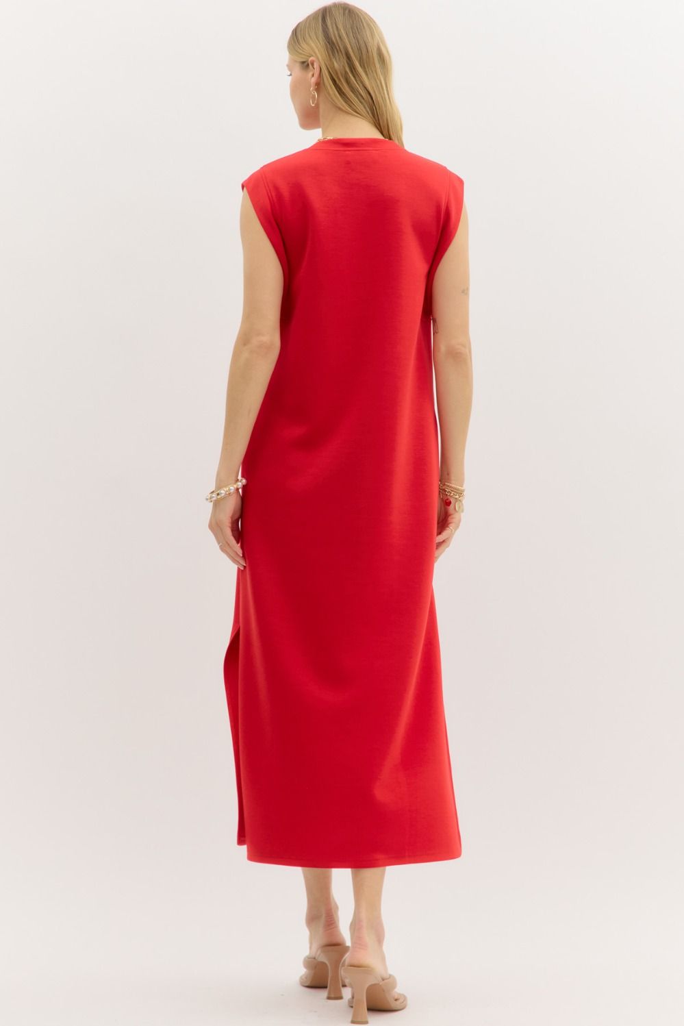 Entro Red Knit Dress  - The Attic Boutique