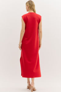 Entro Red Knit Dress  - The Attic Boutique
