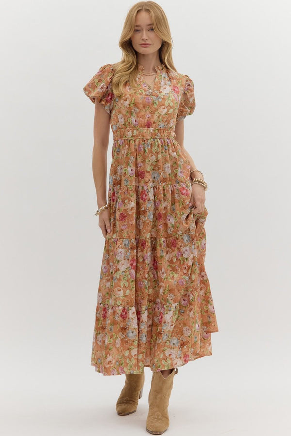 The Attic Boutique Terra Cotta Midi Dress  - The Attic Boutique