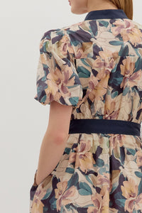 Entro Navy Floral Mini Dress  - The Attic Boutique