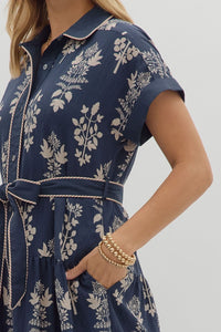 Entro Raven Navy Midi Dress  - The Attic Boutique
