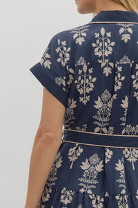 Entro Raven Navy Midi Dress  - The Attic Boutique