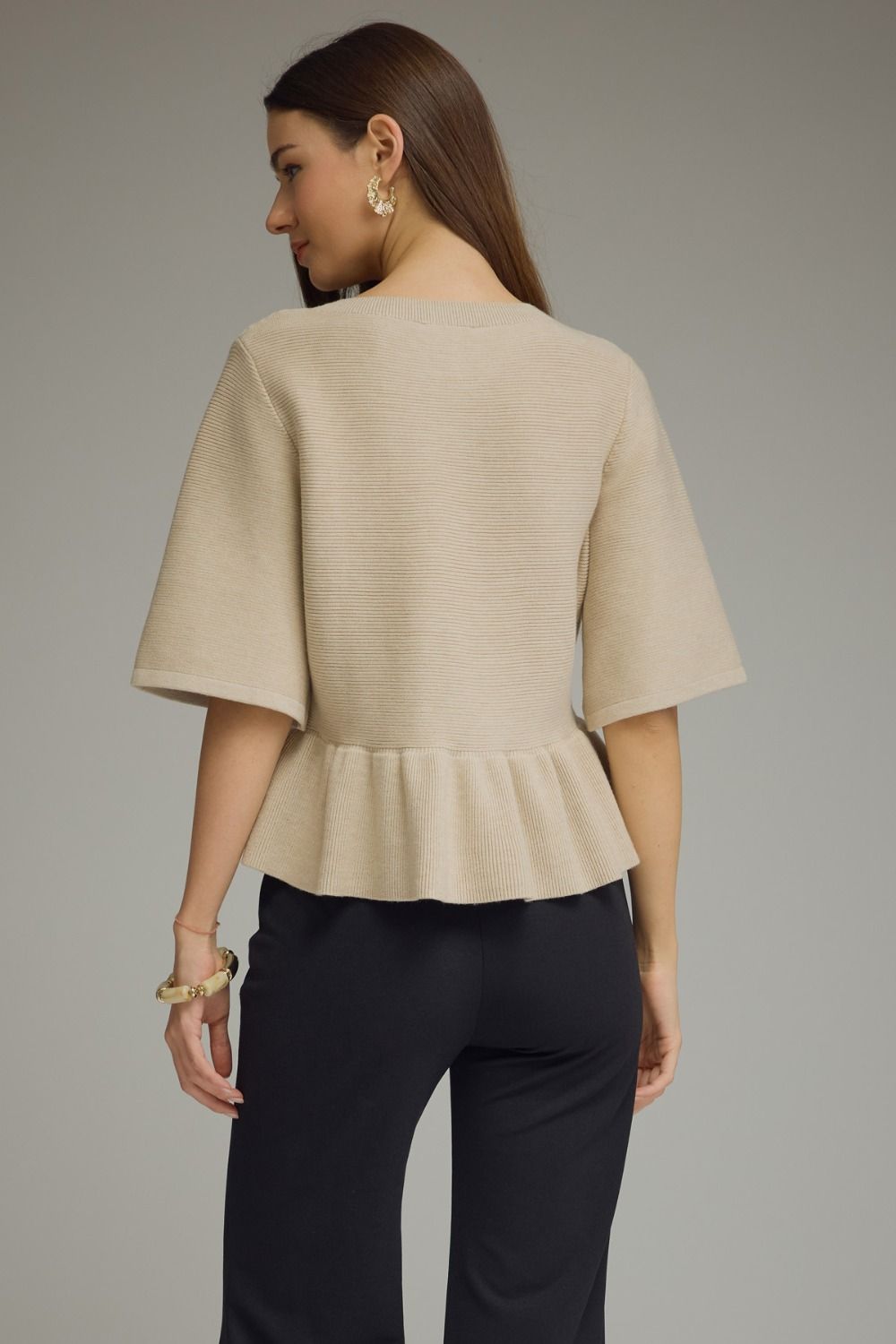 Maisie Oatmeal Ruffle Cardigan