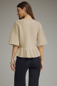 Maisie Oatmeal Ruffle Cardigan