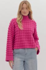 The Attic Boutique Knit Fuchsia Sweater Sweater - The Attic Boutique