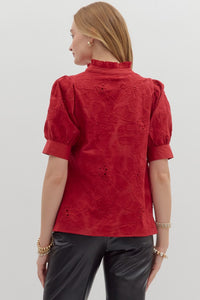Entro Maven Red Floral Top  - The Attic Boutique
