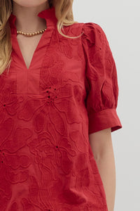 Entro Maven Red Floral Top  - The Attic Boutique