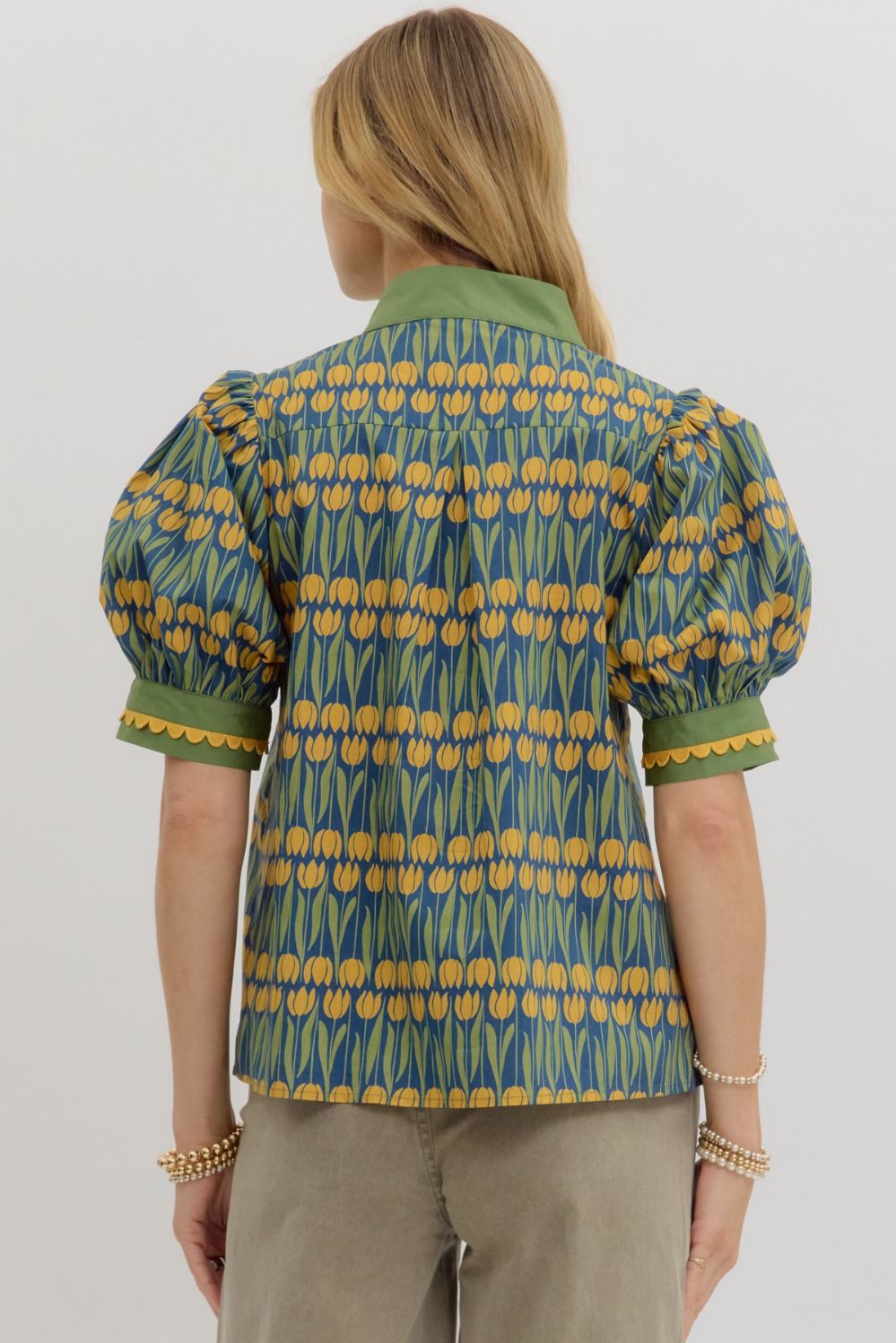 Entro Floral Scallop Top  - The Attic Boutique