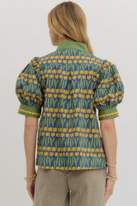 Entro Floral Scallop Top  - The Attic Boutique