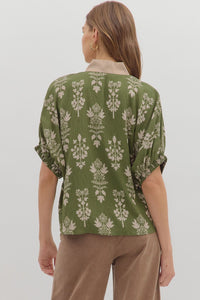 Entro Olive Botanical Top  - The Attic Boutique