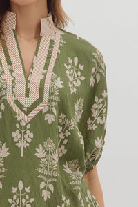 Entro Olive Botanical Top  - The Attic Boutique