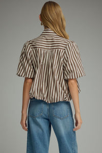 Josie Brown Ecru Stripe Top