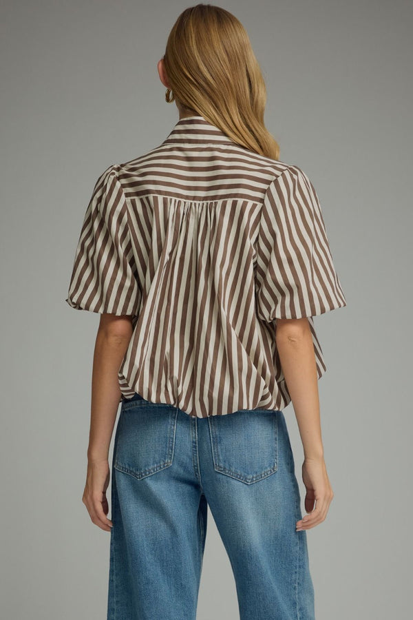 Josie Brown Ecru Stripe Top