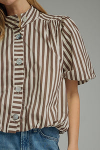 Josie Brown Ecru Stripe Top
