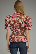 Iris Floral Button Down Top