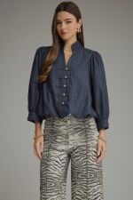 Misty 3/4 sleeve denim top