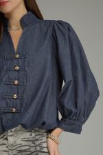 Misty 3/4 sleeve denim top