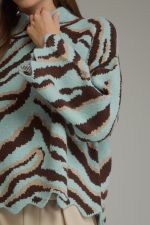Lizzie Teal Zebra sweater