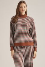 Ryan Blue & Brown Stripe Top