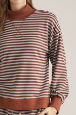 Ryan Blue & Brown Stripe Top