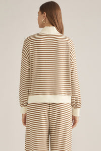 Blaire Cream & Taupe Stripe Top