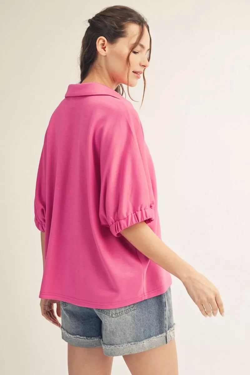 Jodifl Heather Hot Pink Top Apparel & Accessories - The Attic Boutique