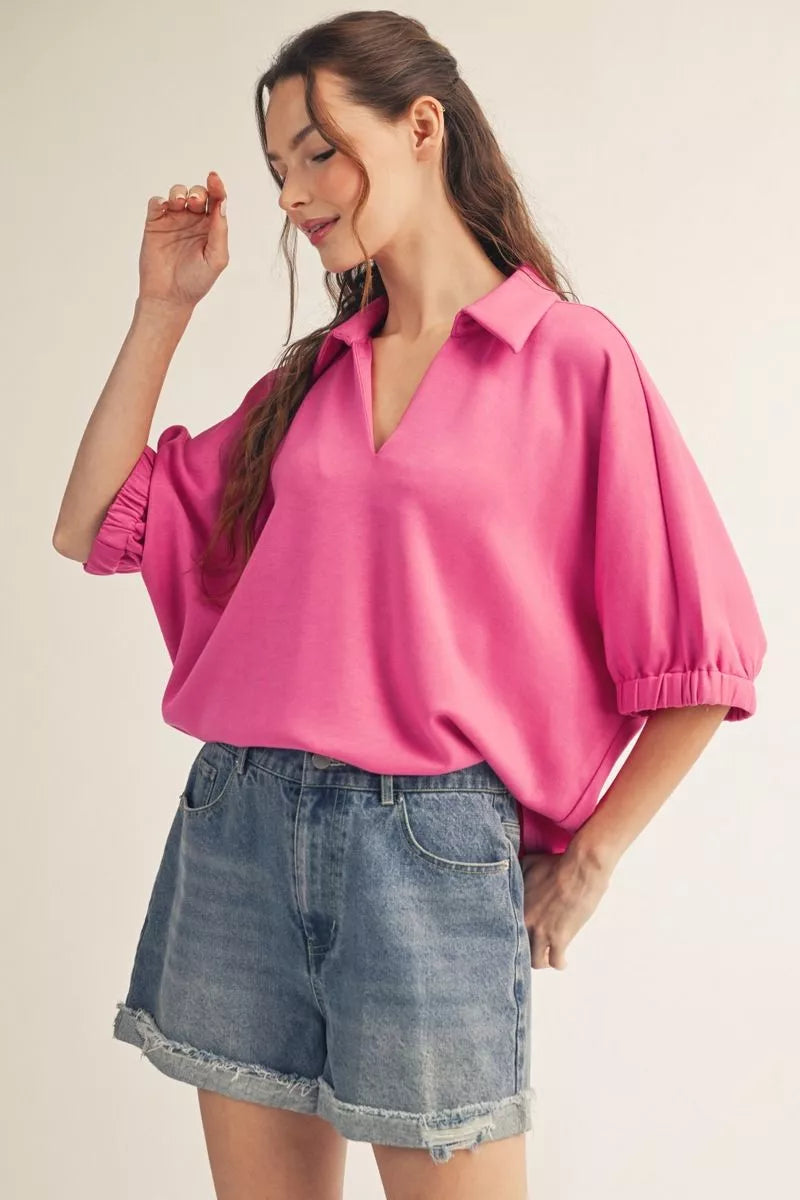 Jodifl Heather Hot Pink Top Apparel & Accessories - The Attic Boutique