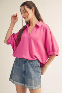Jodifl Heather Hot Pink Top Apparel & Accessories - The Attic Boutique