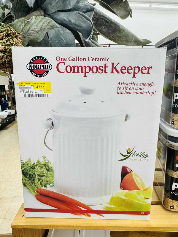 The Attic Boutique 1 Gallon Ceramic Compost Keeper  - The Attic Boutique