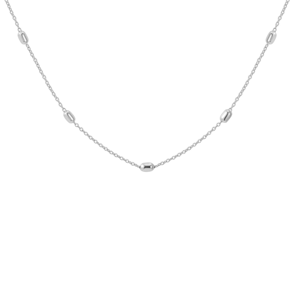 Natalie Wood Designs Everyday Beaded Layering Necklace in Silver  - The Attic Boutique