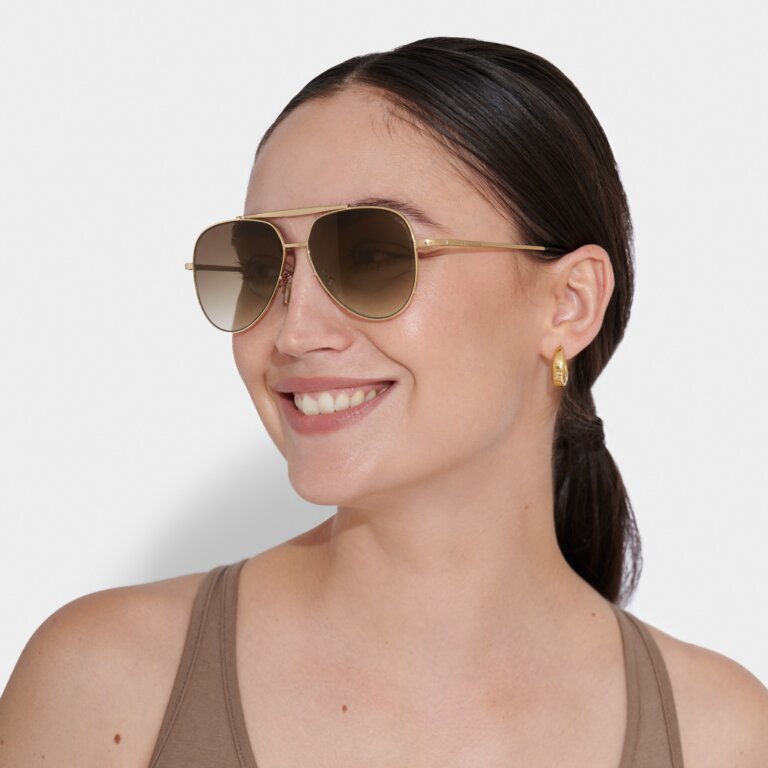 Katie Loxton Bali Sunglasses in Gold Metal  - The Attic Boutique