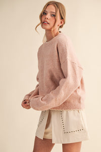 The Attic Boutique Pink Scallop Sweater  - The Attic Boutique