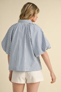 The Attic Boutique Kelly Blue Stripe Top  - The Attic Boutique