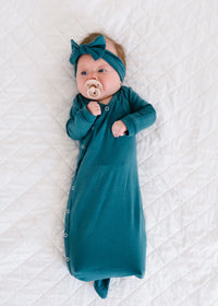 Copper Pearl Steel Newborn Knotted Gown Baby - The Attic Boutique