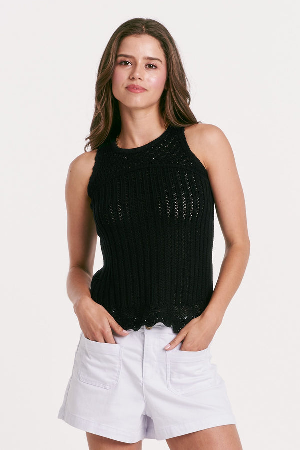 Another Love Xena Black Sweater Tank  - The Attic Boutique