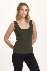 Dear John Paula Deep Emerald Tank  - The Attic Boutique