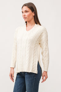 Dear John Thora Antique White Sweater Top - The Attic Boutique