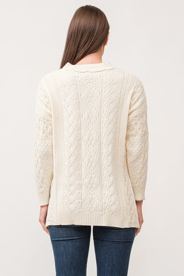 Dear John Thora Antique White Sweater Top - The Attic Boutique