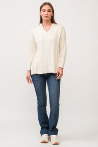 Dear John Thora Antique White Sweater Top - The Attic Boutique