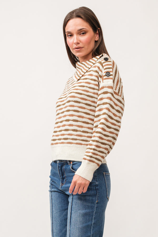 Dear John Ingrid Cafe Stripe Sweater Sweater - The Attic Boutique