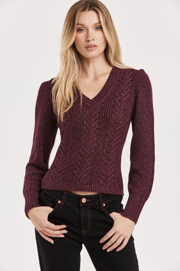 Another Love Thalia Blackberry Sweater Sweater - The Attic Boutique