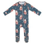 Zip Up Footie- Santa Claus