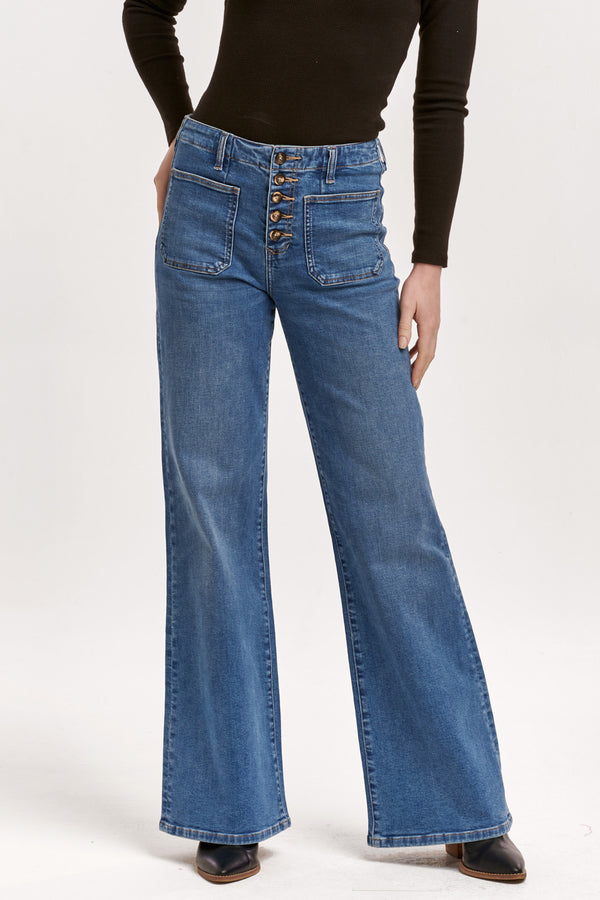 Dear John James Wide Leg Jeans Pants - The Attic Boutique