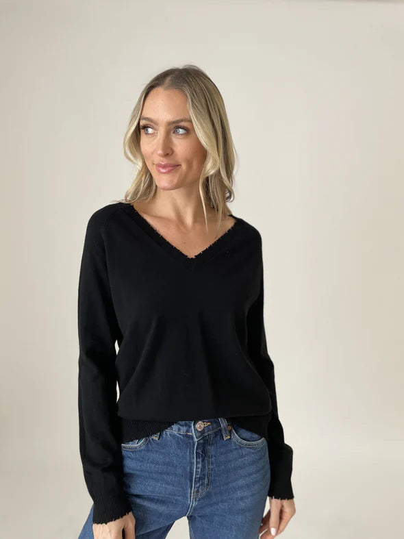 Six Fifty Clothing Andrea Black Top Sweater - The Attic Boutique