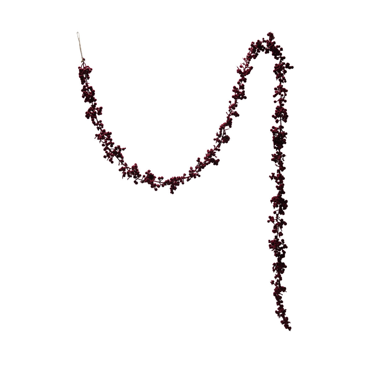 Burgundy Flocked Ball Garland