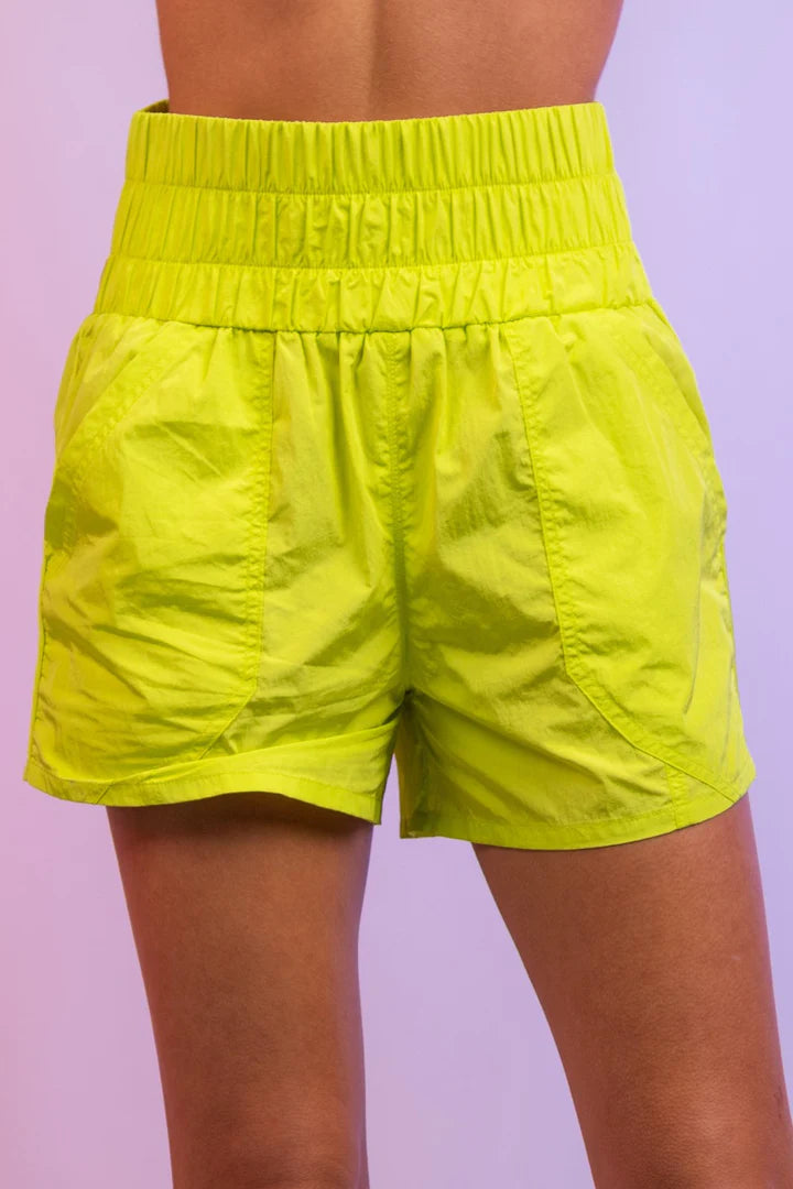 The Attic Boutique Lime High rise Shorts  - The Attic Boutique