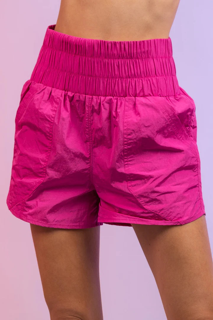 The Attic Boutique Hot Pink High rise Shorts  - The Attic Boutique