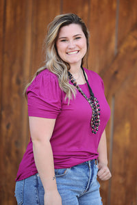 Another Love Siena Rib Top Fucshia Shirts & Tops - The Attic Boutique